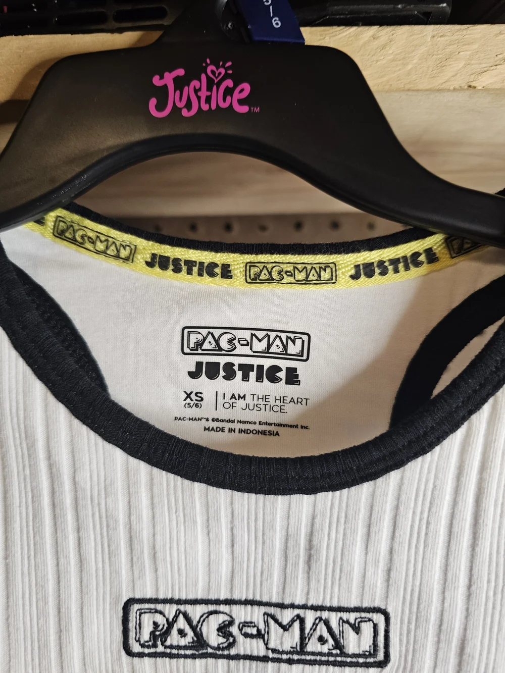 Pac-Man x Justice Ribbed Tank Top — White & Black